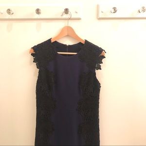 Betsey Johnson Dress - Navy with Black Lace